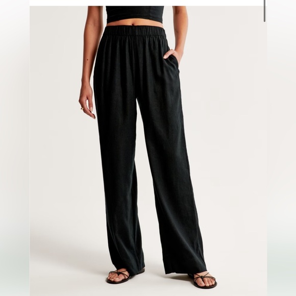 Abercrombie Linen-Blend Pull-On Pant - Black - Picture 5 of 7